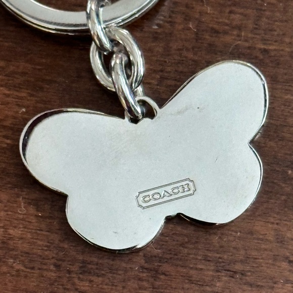 Coach Enamel Butterfly Fob Keychain - Light Pink - Picture 6 of 8